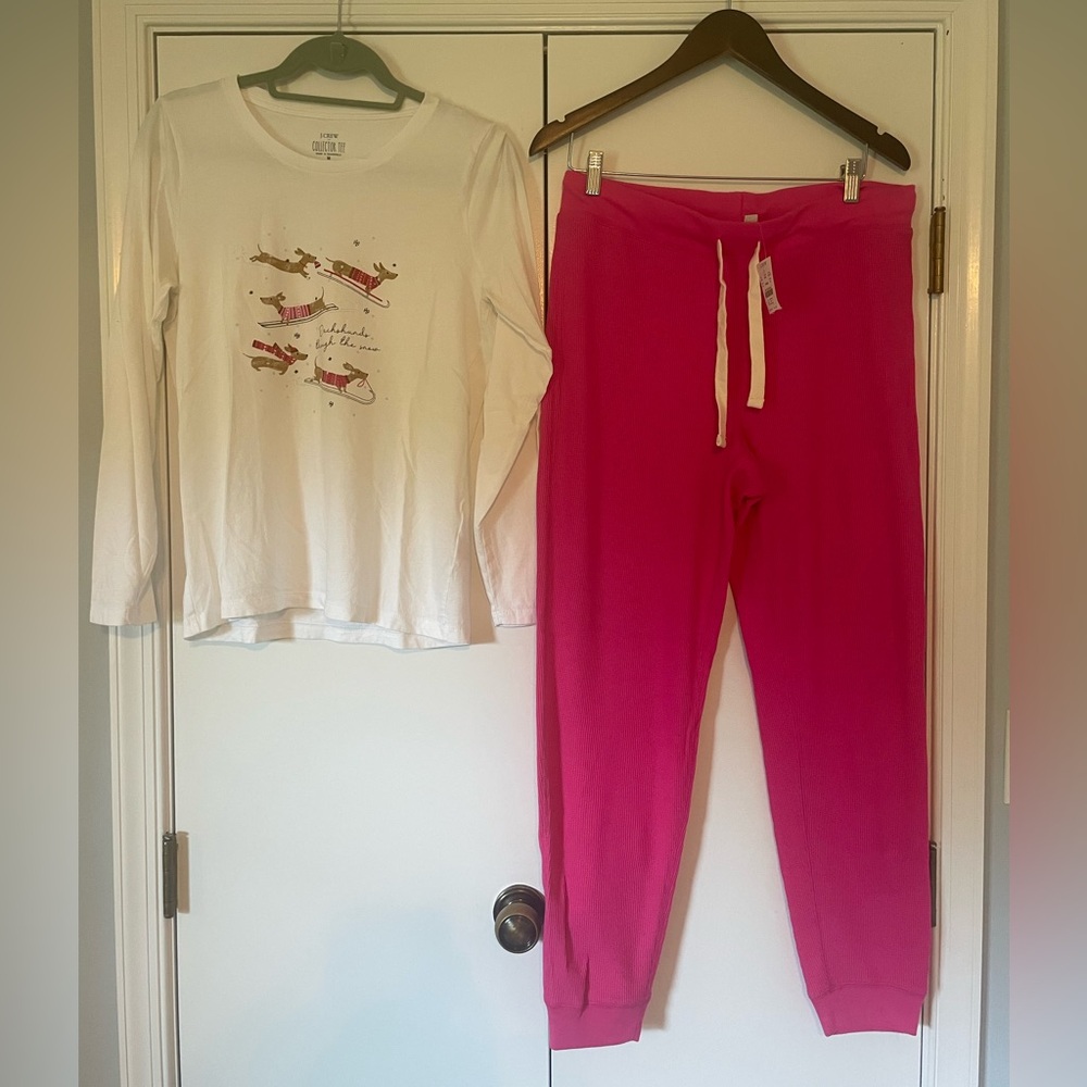 J.Crew Long Sleeve Dachshund Pajama Set Size Medium